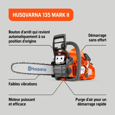 135 Mark II 35cm Benzine Kettingzaag + GRATIS EXTRA KETTING