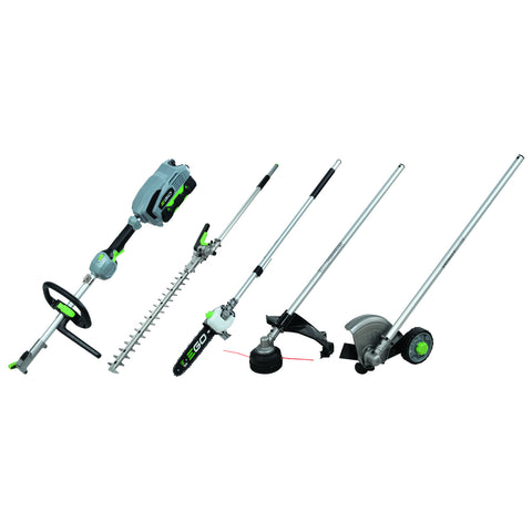 Multitool SET MHSC2002E met basismachine, stokheggenschaar 51 cm, stokkettingzaag 25 cm, trimmer met snellaadkop, 3-tands bosmaaiermes, kantensnijder, schouderriem, 5 ah accu en snellader